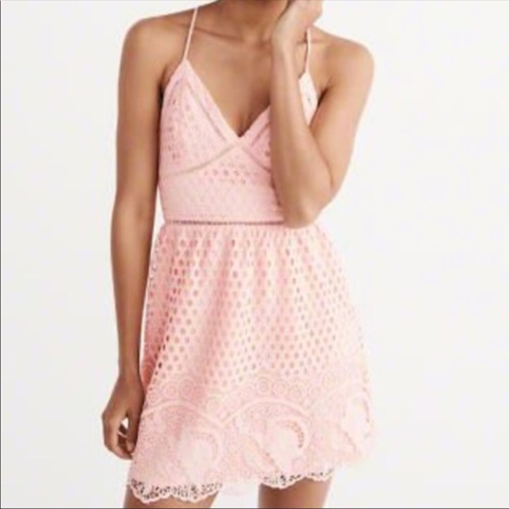 Abercombrie & Fitch Eyelet Lace Cross Strap Dress